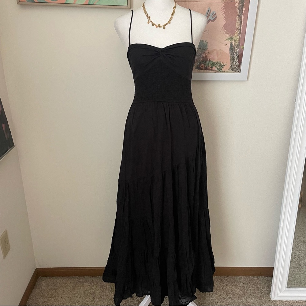 Free People Sundrenched Solid Maxi Dress in Black Size XS - Picture 6 of 11